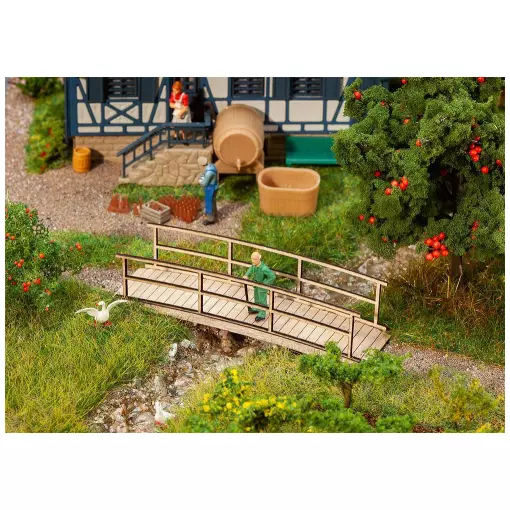 Pequeña maqueta de puente de madera en miniatura – HO : 1/87