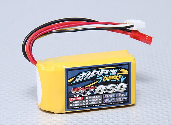 ZIPPY compacto 850mAh Lipo 3S 25C Paquete