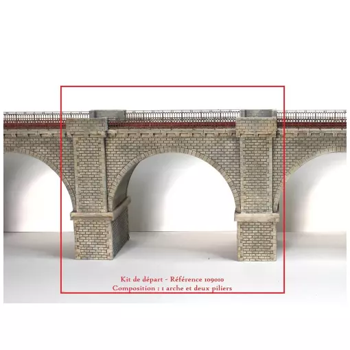 Viaducto de piedra de 1 vía – 165mm Modelo de madera 109010 – HO 1/87