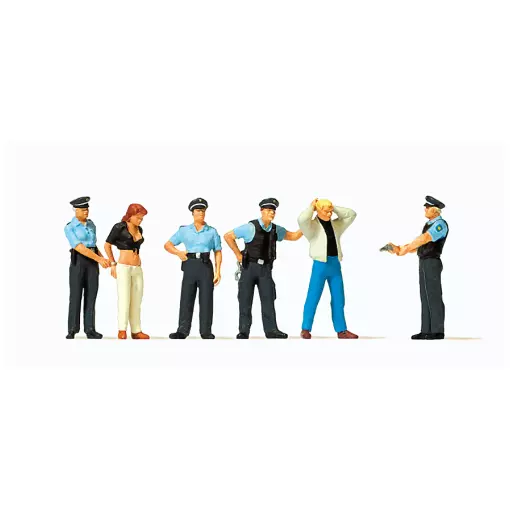 Lote de 6 figuras temáticas «Arresto» PREISER 10589 – HO 1/87