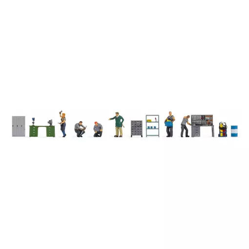 Set de 6 figuras en el taller con accesorios NOCH 16250 – HO 1/87