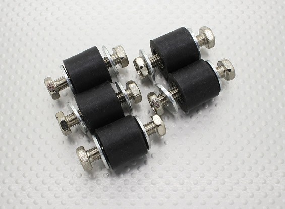 Anti vibraciones de caucho bloques de montaje – M6 x D18 x H16mm – (5 piezas)