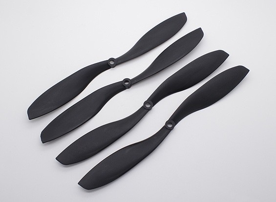 Hobbyking ™ Propulsor 10×4.5 Negro (CW / CCW) (4pcs)