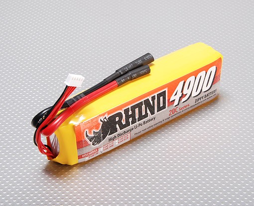 Rhino 4900mAh 4S1P 14.8v Lipo 20C Paquete