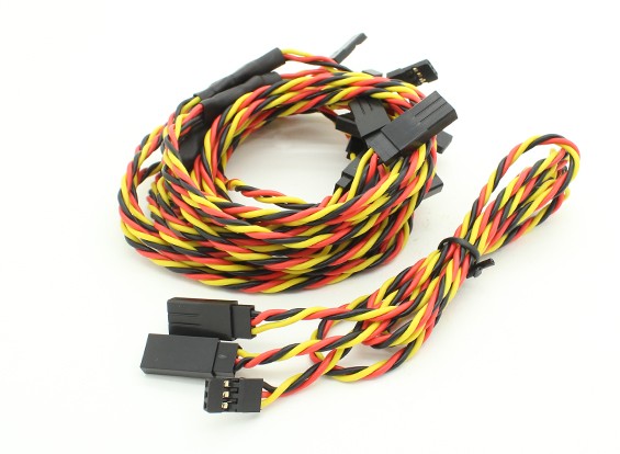 60cm torcido Y servos (JR) 24 AWG (5 piezas)