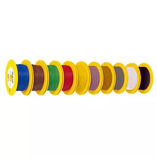 Câble électrique Jaune, section de 0.14 mm², longueur 100 m – BRAWA 3111