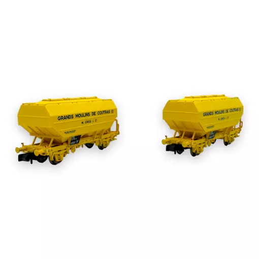 Lote de 2 vagones cerealeros – Ree Models NW-320 – N 1/160 – SNCF – Ep IV – 2R