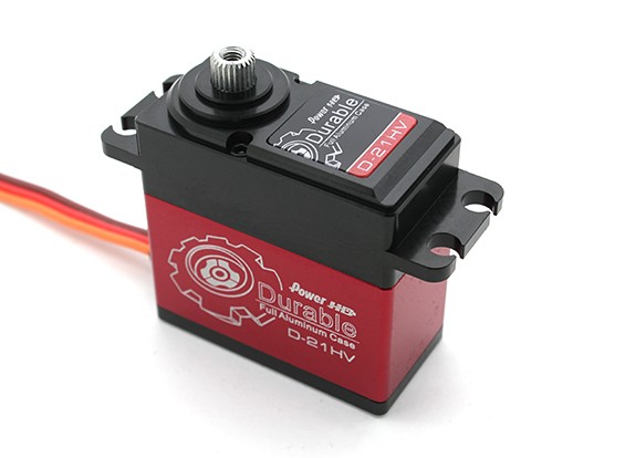 Durable de la energía HD D-21HV alto voltaje Servo Digital Car w / aleación de titanio Engranajes 21kg / 75g / .12sec