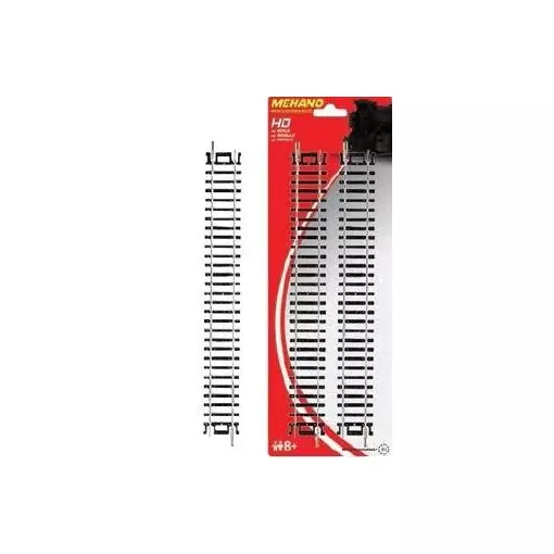 Lote de 4 raíles rectos 228,6 mm Méhano F223 – HO 1/87 – Código 100