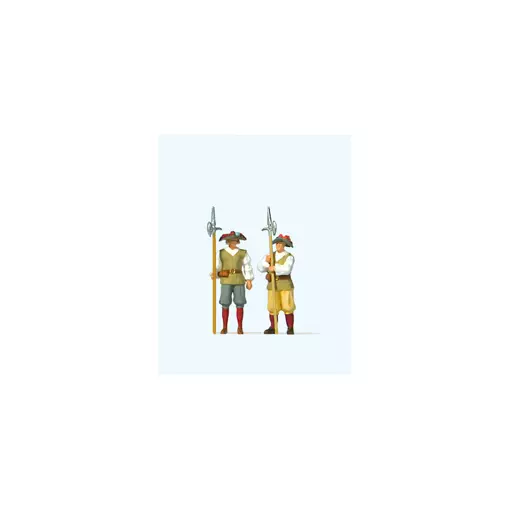 Juego de 2 guardias medievales – Preiser 28222 – HO 1/87