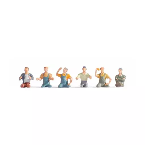 Lote de 6 figuras de conductor y copiloto de camión – Noch 15244 – HO 1/87
