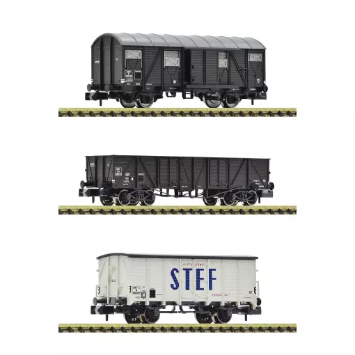 Lote de 3 vagones de mercancías – FLEISCHMANN 880904 – N 1/160 – SNCF – EP III