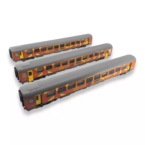 Lote de 3 vagones VTU Languedoc Roussillon Carmillon – LS MODELS 41210 – HO – SNCF – EP VI