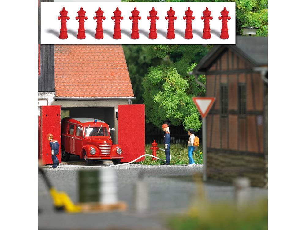 H0 Mini deco set hydrants 10x Busch-7774