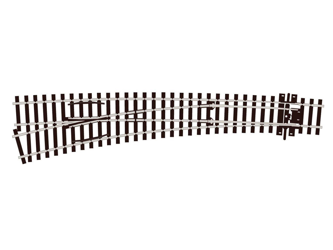 HO Streamline Code 75 Curved left hand turnout 762mm Peco-SL-E187