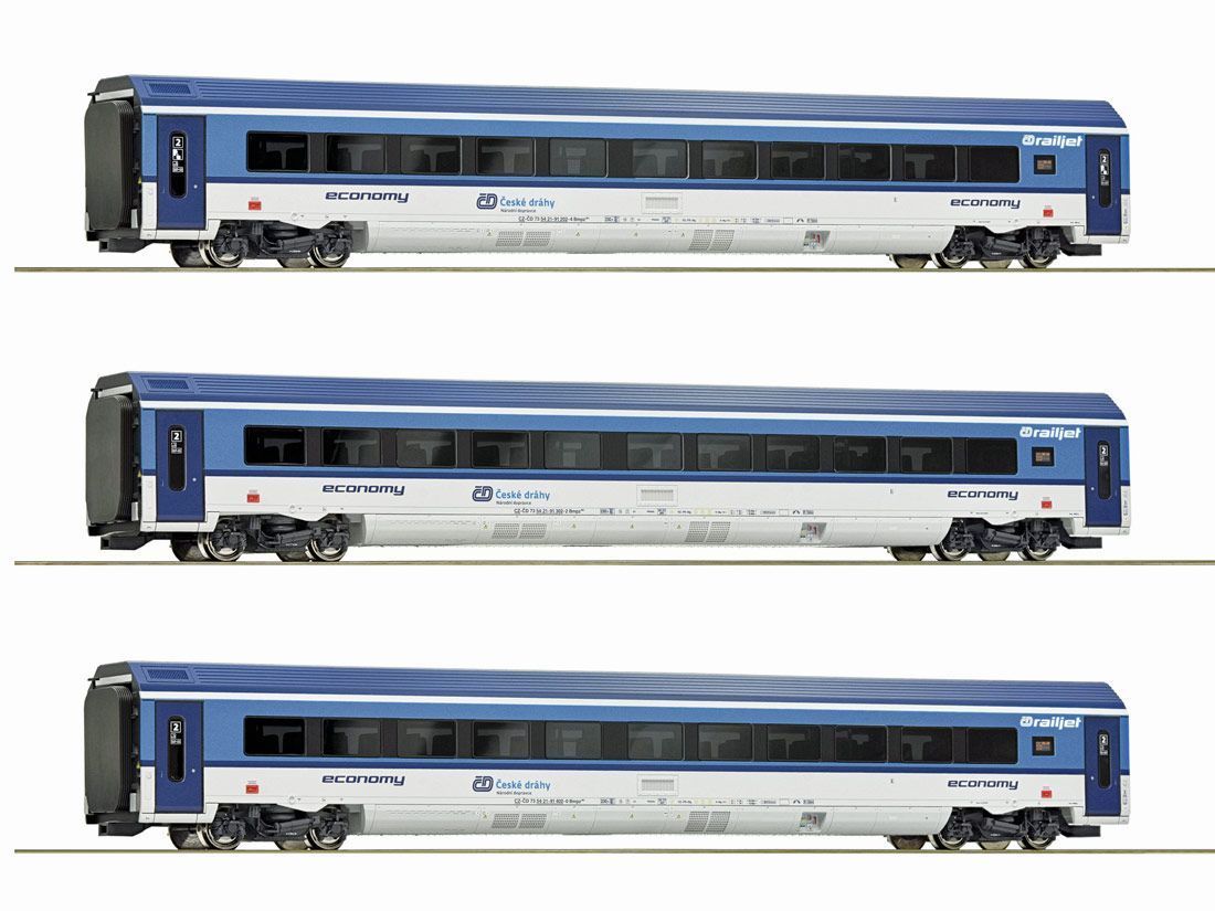 Passenger coach set Railjet CD 3x Roco-74067