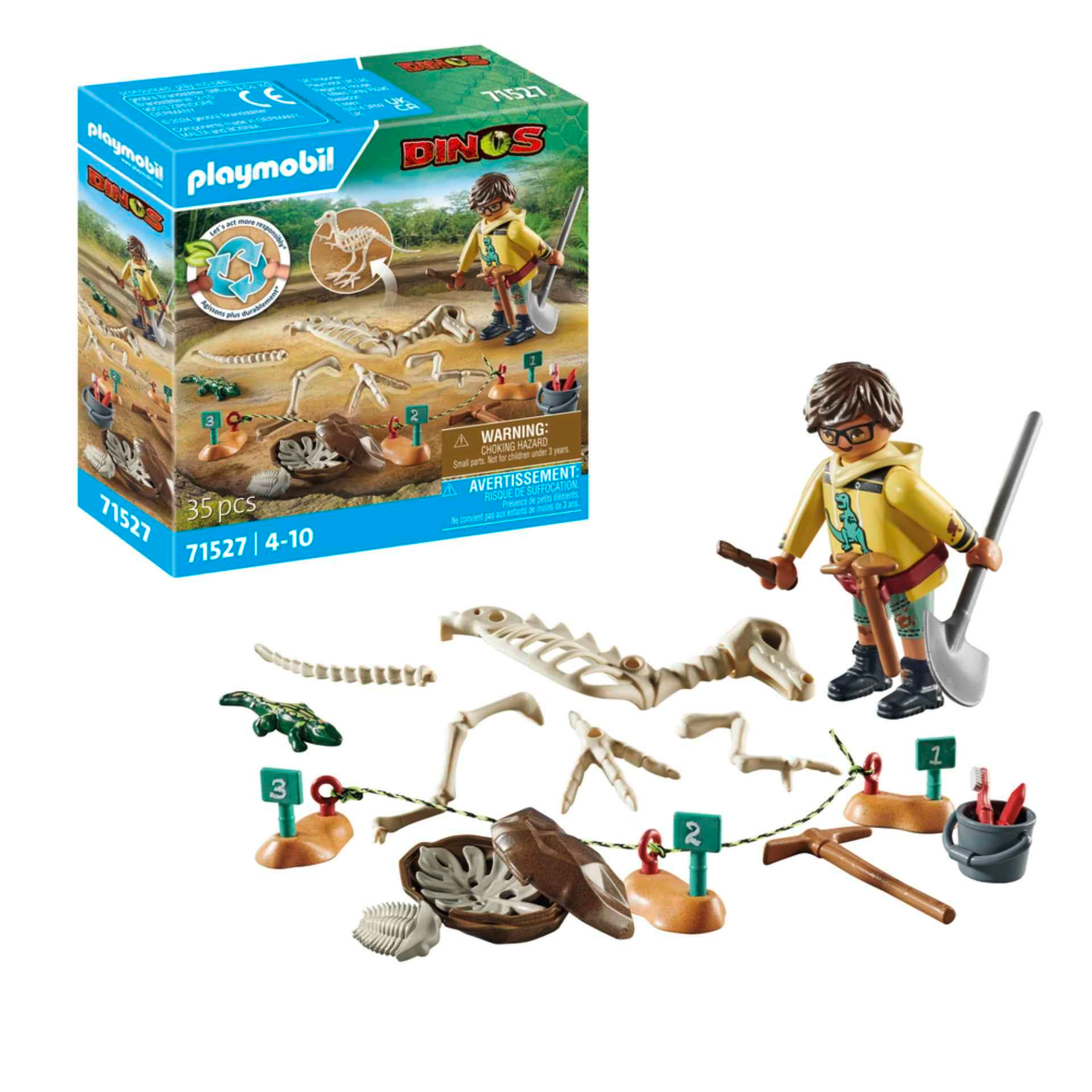 Playmobil Excavación Arqueológica con Esqueleto de Dinosaurio