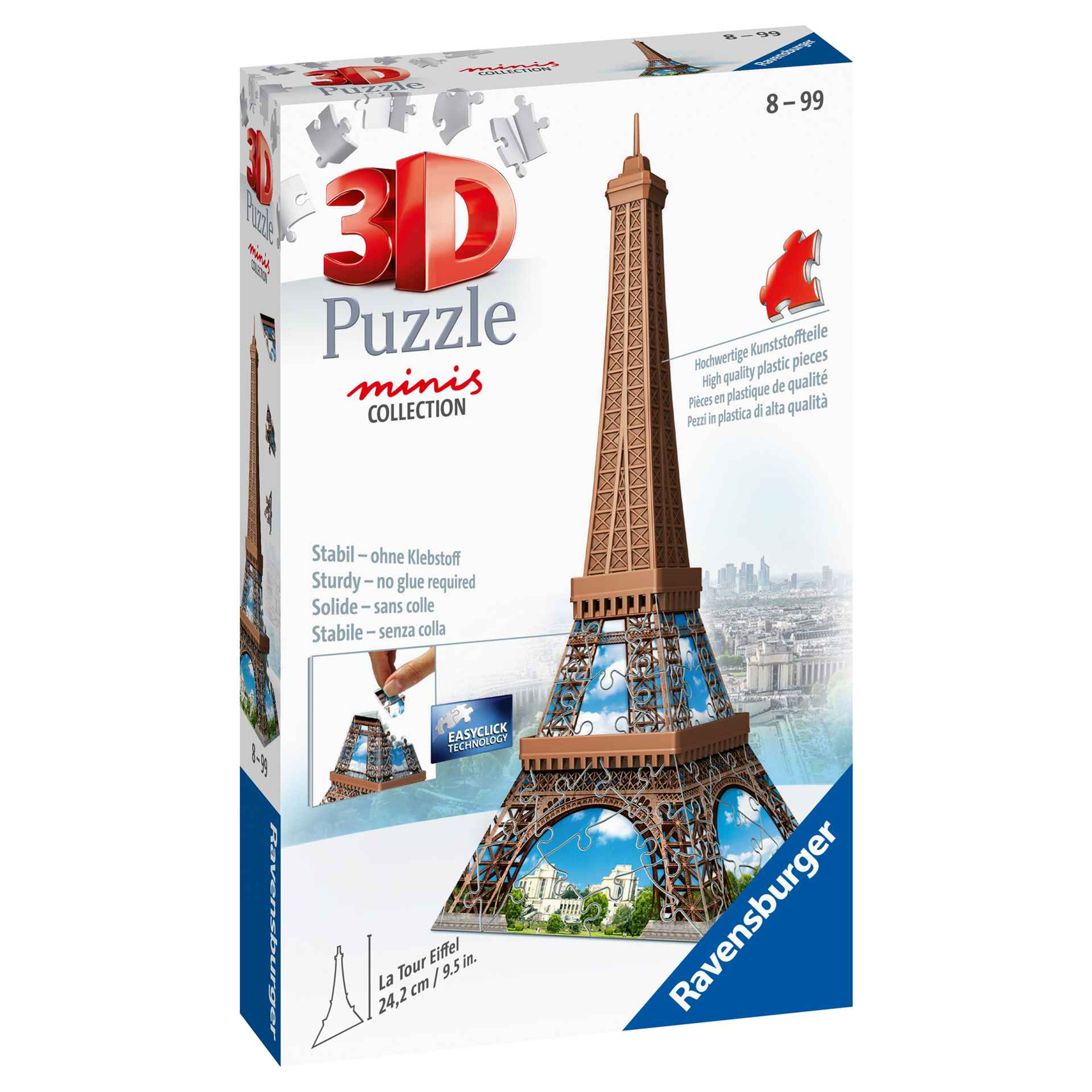 Ravensburger 3D Puzzle Tour Eiffel, París, Minis collection, 54 Piezas, 8+ Años