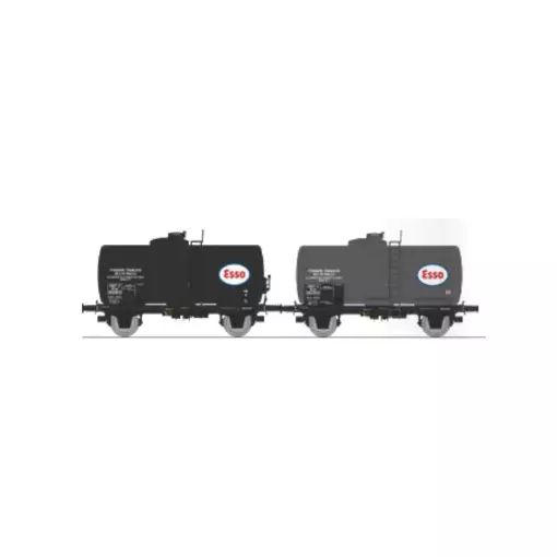 Lote de 2 vagones cisterna ESSO – Ree Models WB870 – HO 1/87 – SNCF – Ep III – 2R