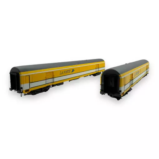 Set 2 voitures postales jaunes PE UIC – LSModels 40447 – SNCF – HO : 1/87 – EP V