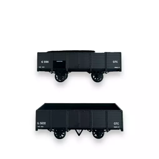 Lote de 2 vagones basculantes sin frenos – Ree Models VM-033 – HOe 1/87