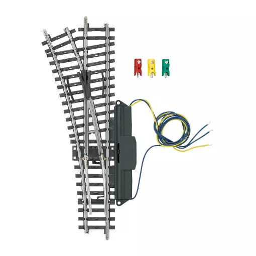Interruptor eléctrico izquierdo sin balasto – MARKLIN 2262 – HO 1/87 – Código 83 – Vía K – 3R – Longitud 168,9 mm